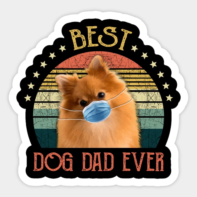 Mens Best Dog Dad Ever Pomeranian Fathers Day Gift Sticker by gussiemc